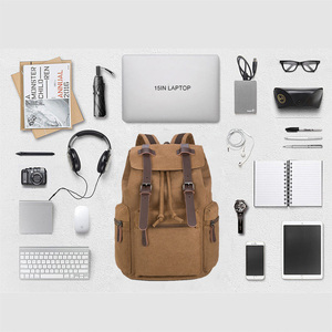 <span class=keywords><strong>Sac</strong></span> à <span class=keywords><strong>dos</strong></span> en toile vintage pour homme, <span class=keywords><strong>sac</strong></span> à <span class=keywords><strong>dos</strong></span> rétro, grande capacité, <span class=keywords><strong>sac</strong></span> de voyage, toile durable, garniture en cuir, <span class=keywords><strong>sac</strong></span> à <span class=keywords><strong>dos</strong></span> pour ordinateur portable pour l'école - Product Image 5