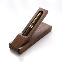 Boîte à stylos rectangulaire en bois/MDF écologique faite à la main pour stylos à bille, couleurs personnalisables, impression sérigraphique, gravure laser