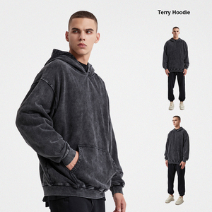 เสื้อฮู้ดดี้โอเวอร์ไซส์พิมพ์ลายดิจิทัลปักลายแบบกำหนดเองสำหรับฤดูหนาว ผลิตจากผ้าฝ้าย 100% หนัก 400gsm ซักแบบวินเทจ เป็นมิตรต่อสิ่งแวดล้อม - Product Image 1