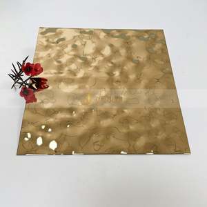 EX090 Embossed Golden Water Ripple Wave Decorative Stainless Steel <b>Sheet</b> 304J1 Corrugated Plate Cutting Welding Bending Ceiling - Product Image 3