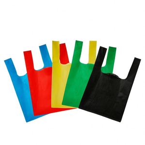 Bolsa de tela no tejida tipo camiseta, reciclable, tipo chaleco, para compras, precio de fabricante - Product Image 4