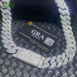 Chaîne cubaine haute couture chaîne personnalisée en argent 925 plaqué or 18 carats Hip Hop Miami chaîne cubaine collier pour hommes - Product Image 6