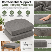 Coussin de chaise universel avec attaches, respirant, en mousse de polyester, pour chaises de salle à manger, de bureau ou de patio