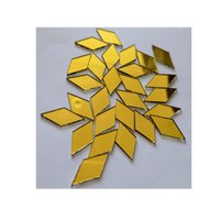 Tuiles de mosaïque en verre autocollantes carrées de 4 mm d'épaisseur, couleur or rose, autocollants pour miroir, pour décoration artisanale DIY, boule disco, fête