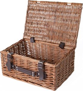 Yulin Jiafu Wicker Gift Basket With Lid <strong>Empty</strong> Picnic <strong>Hamper</strong> WIth Handle Shop Retail Display Basket (Brown, Small) - Product Image 3