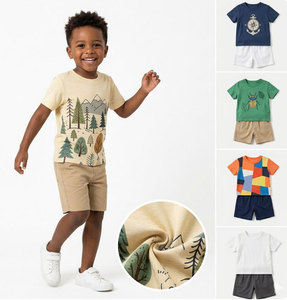 Lot de Stock en Gros Styles Mixtes Ensembles d'Été pour Enfants T-shirts en Coton Chemises Débardeurs Shorts Surstock Vêtements pour Enfants Déstockage - Product Image 1