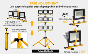 Lampe de travail LED avec support, trépied réglable en hauteur, lampe de travail utilisée pour l'éclairage intérieur/extérieur d'atelier, de bâtiment et de <span class=keywords><strong>garage</strong></span> - Product Image 4