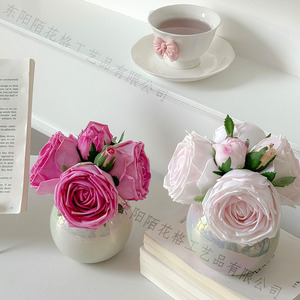 Taylor Rose <b>Artificial</b> <b>Bouquet</b> 6-Headed Silk Flower High Simulation Wedding Home Decoration - Product Image 3