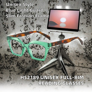 HS2189 1pc Lunettes de <span class=keywords><strong>lecture</strong></span> unisexe à monture carrée pleine, fines, anti-lumière bleue, verres blancs, <span class=keywords><strong>bonne</strong></span> qualité, presbytie, charnière à ressort, tendance - Product Image 5