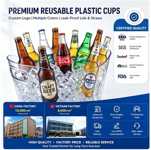 2 Cubos de <span class=keywords><strong>Hielo</strong></span> de Plástico PET Transparente y Duradero de 12L <span class=keywords><strong>con</strong></span> Asa, Cubo para Champán, Enfriador de Vino y Cócteles para Fiestas - Product Image 6