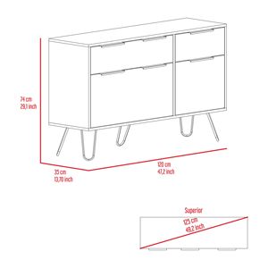Commode à 4 tiroirs en chêne clair Stowe, meuble de chambre à coucher de style moderne du milieu du siècle - Product Image 6