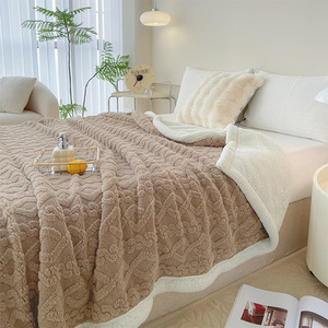 Queen/King Size Winter Comfortable Nap <b>Blanket</b> Warm Taffeta Throw <b>Thick</b> Solid Design Modern Simplicity Customizable Home Use - Product Image 2