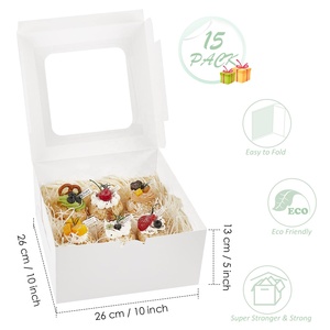 Wholesale Custom Luxury Cupcake Pastry Bakery Paper Box Transparent Birthday <strong>Wedding</strong> <strong>Packing</strong> 10 Inch Cake Box With Clear Lid - Product Image 2