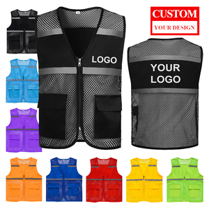 0717 Wholesale Custom Reflective <b>Fabric</b> for Clothing Safety Work Clothes Construction Engineering Vest with Logo - Product Image 1