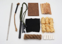 Kit de survie professionnel en jungle avec soufflet de poche, bâtons de feu en bois gras et allume-feu pour le camping, la chasse et les activités de plein air
