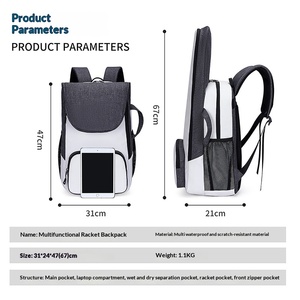 Mochila Deportiva Unisex con Logotipo Personalizado para Raqueta de Bádminton, Bolsa de Transporte para Deportes al Aire Libre, Bolsa de Hombro para Raqueta de Tenis - Product Image 2