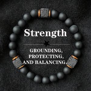 Bracelet pour homme en pierre de lave carrée, <span class=keywords><strong>agate</strong></span> <span class=keywords><strong>noire</strong></span>, fait main, avec motif géométrique, tendance mode, onyx noir - Product Image 2