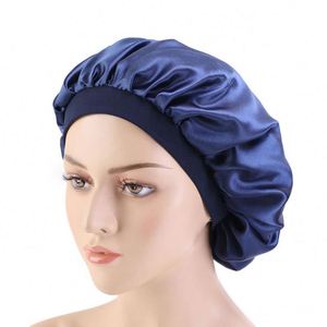 Gorro de Satén Grande con Banda Elástica Suave, Gorro de Dormir Sedoso con Logotipo Personalizado para Mujeres y Niñas con Cabello Rizado - Product Image 3