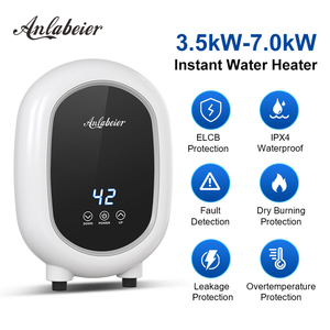 เครื่องทำน้ำอุ่นไฟฟ้าแบบทันทีสำหรับห้องน้ำ ห้องครัว ฝักบัว 3.5kW 7kW ตัวเครื่องพลาสติก ABS พร้อม ELCB หน้าจอสัมผัส - Product Image 2