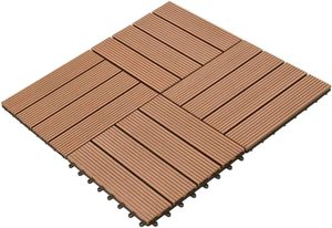 Ban Công Ngoài Trời Sàn Gạch WPC Sàn Gỗ Kết Cấu Rắn Decking 300X300X22 Mm Gỗ Sợi + HDPE WPC <span class=keywords><strong>DIY</strong></span> Interlock Sàn Gạch - Product Image 4