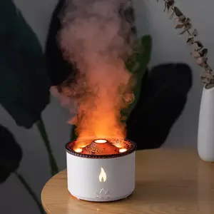 Diffuseur de volcan d'aromathérapie Unique, huile essentielle, nano brume ultrasonique, flamme de feu, air, brouillard, humidificateur de volcan