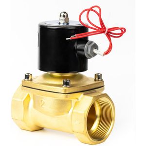 Vanne solénoïde électrique en laiton 2 pouces normalement fermée AC 110 V pour air, gaz, carburant, huile - Product Image 1