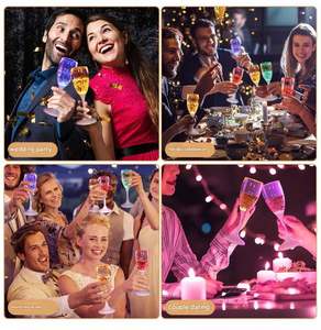 Verre à vin et à bière lumineux multicolores à LED 6 couleurs pour fête, cuisine, décoration de Noël - Product Image 6