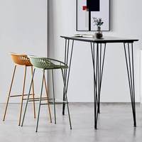 Tabouret de bar en métal moderne de style nordique, non rotatif, à hauteur fixe, pour comptoir de caisse ou réception