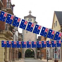 Vente en gros par le fabricant d'autocollants décoratifs de style fanion, motif et taille personnalisés, inspirés des drapeaux australiens