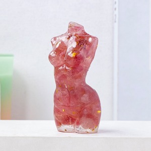 7cm cristal Natural grava goteo resina modelo femenino busto femenino modelo Sexy cuerpo desnudo estatua cuarzo arte piedra estatuilla Decoración - Product Image 4