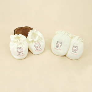 Muestra de Impresión: Set de Manoplas y Patucos de Bebé de Algodón Orgánico 100% Tejido, Transpirable, Anti-arañazos, para 4 Estaciones, Calcetines de Bebé con Transferencia Térmica - Product Image 1