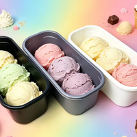 Conteneur à crème glacée en PP de 5 litres avec couvercle, qualité alimentaire, bac à gelato recyclable, logo personnalisé, vente en gros pour l'emballage de desserts