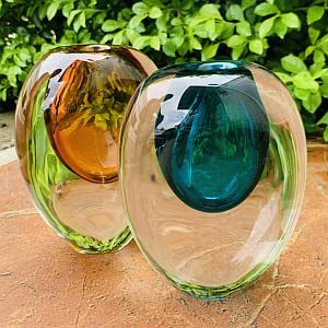 Design minimaliste moderne, taille L légère, <span class=keywords><strong>bleu</strong></span>, <span class=keywords><strong>vase</strong></span> rond en <span class=keywords><strong>verre</strong></span> pour la décoration de la maison - Product Image 5