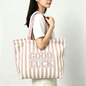กระเป๋าช้อปปิ้งพิมพ์ลายตามสั่งขนาดใหญ่พิเศษ พร้อมช่องใส่ของในตัว - Product Image 2