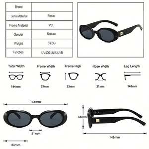 Gafas de Sol Retro de Moda 2025 para Hombre y Mujer, con Remaches, Estilo Punk, Protección UV400, Montura Pequeña Ovalada con Diseño de Leopardo - Product Image 6