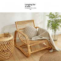 Fauteuil simple en osier, chaise en rotin naturel pour la maison, chambre à coucher, chaise longue minimaliste pour balcon