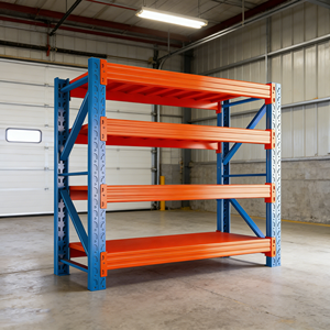 Sistema de Estanterías de Almacenamiento Ajustables de Acero para Almacenes, Sistema de Estanterías para Paletas de Alta Resistencia para Almacenamiento de Materiales en Fábricas y Almacenes - Product Image 1