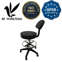 Fauteuil de Barbier Rond à Dossier Durable, Cadre Métallique, Roulettes Silencieuses – Échantillons Disponibles pour Spa, Salon, Salle de Séjour, École – Vente Directe Usine