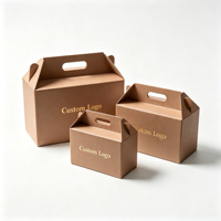 Boîte cadeau en carton ondulé avec poignée, boîte pliable personnalisée imprimée pour l'emballage de produits alimentaires, de boulangerie et de cadeaux