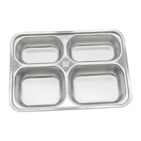 Assiette à dîner divisée en acier inoxydable hermétique à bas prix raisonnable avec couvercles
