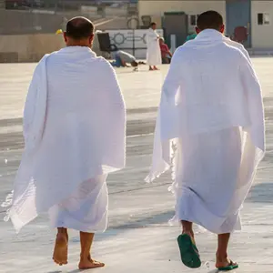 100% pamuk ihram havlu erkekler ihram set hac giysi handuk turki tüp müslüman arap hajj ihram umrah havlu