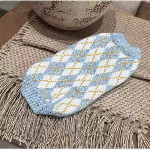 가을/겨울 통기성 친환경 편안한 클래식 울 체크무늬 스웨터 조끼 요크셔 테리어 포메라니안 소형견용 - Product Image 1