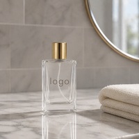 Atomiseur de parfum portable rechargeable de 50 ml, flacon en verre avec impression de logo personnalisée pour l'emballage de parfums en marque privée
