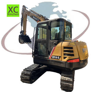 Mini-excavatrice sur chenilles SY55C à faible nombre d'heures de travail, avec moteur et boîte de vitesses d'origine, haute efficacité, garantie 1 an - Product Image 1