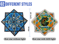 Mouchoir Flowstar personnalisé avec logo Dapo Flow Star, impression numérique réactive aux UV double face, 26'', motif Trippy Drip, tissu rotatif Flyper