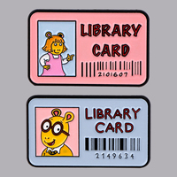 Pin Enamel Kartu Perpustakaan Kartun Bros Lucu Pin Kerah Lencana di Ransel Aksesori Pakaian Perhiasan Lucu Hadiah Anak-anak