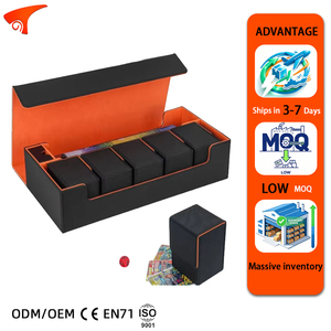 Caja de Cartas de Gran Capacidad en Cuero PU, Esquinas Cuadradas Resistentes, Almacenamiento Portátil Personalizado para Cartas de Yugioh TCG - Product Image 1