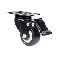 Roulettes universelles silencieuses directionnelles en nylon et caoutchouc noir de haute qualité de 2 pouces pour chaise de bureau, canapé, meubles