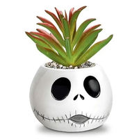 Pot sukulen labu hantu mini, pot bunga lucu keramik kustom untuk malam Halloween