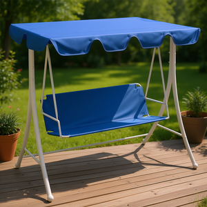 Telo di ricambio blu in poliestere con rivestimento in PVC per altalene da giardino e mobili da esterno - Product Image 2